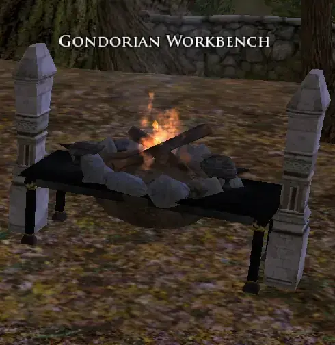 Костёр в рабочем столе — Костёр неожиданно совместился с Gondorian Workbench.